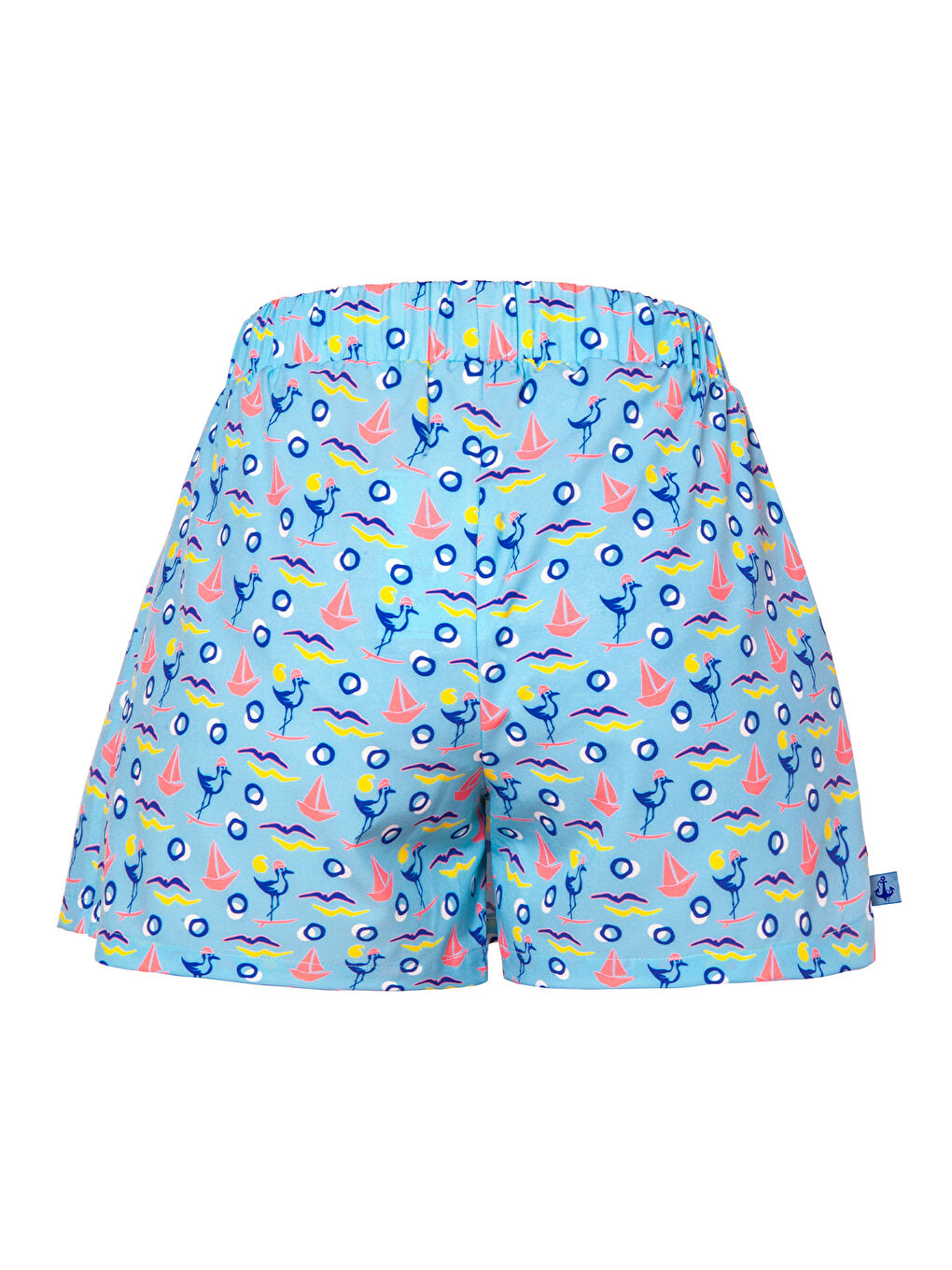 Karışık Gemici Martı Kadın Şort Etek – Bağcıklı Bel, Deniz Temalı Yazlık Skort-3