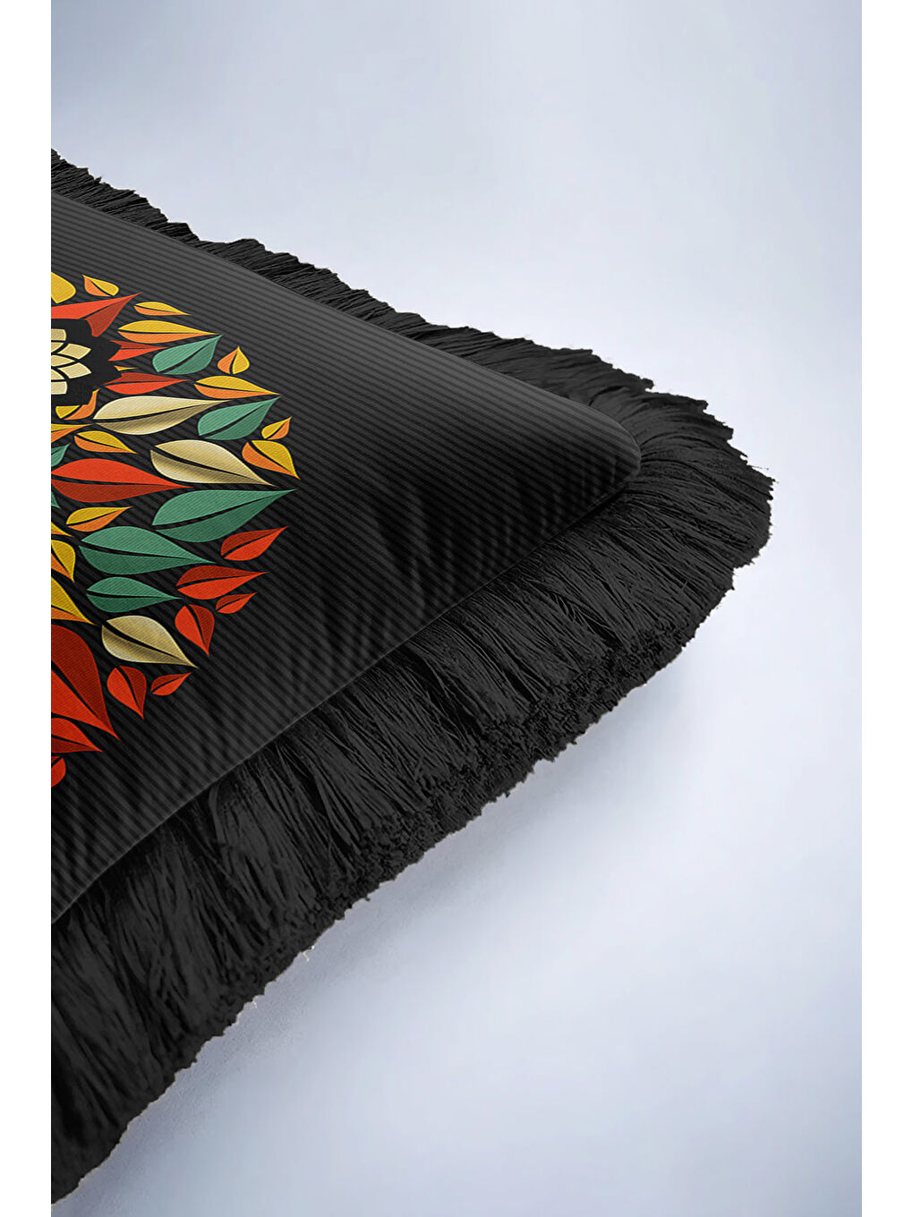 Karışık Spiritüel Yoga Lotus Saçaklı Yastık Kılıfı - Meditasyon Bohem Çok Renkli Püsküllü Kırlent Kılıfı-6