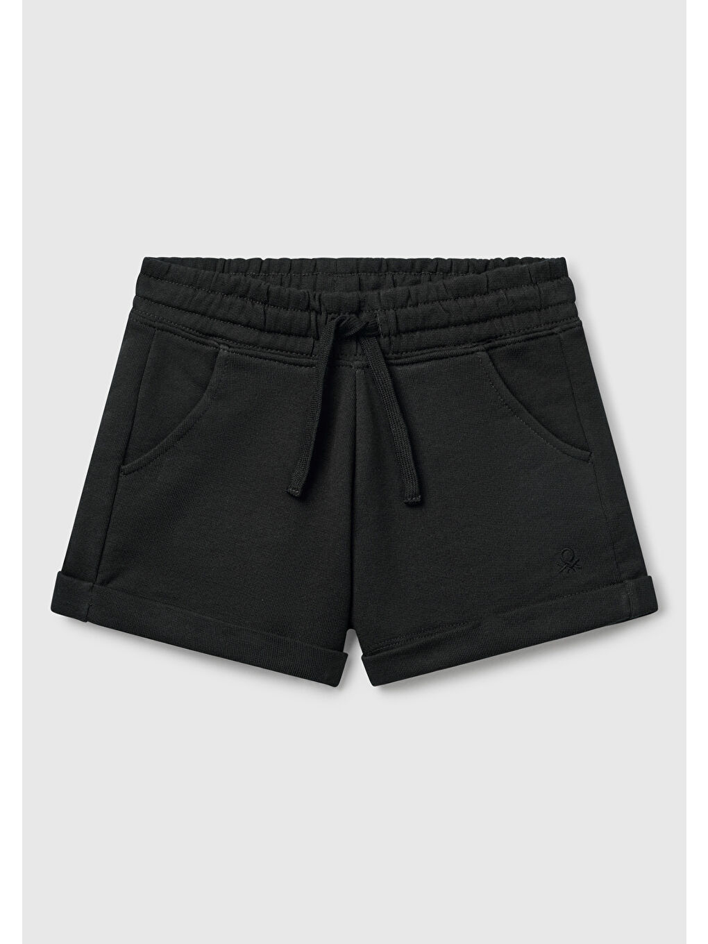 Kız Çocuk Siyah Logolu Sweat Şort