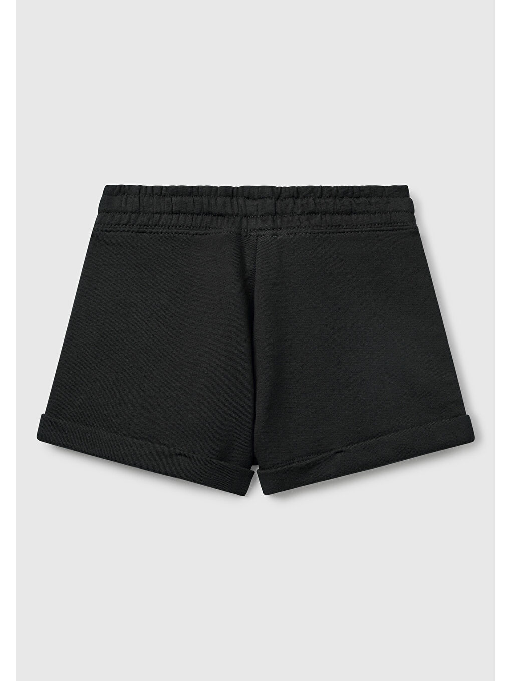 Kız Çocuk Siyah Logolu Sweat Şort-1