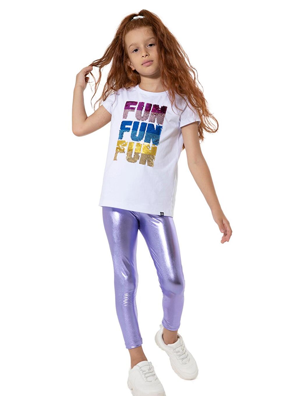 Colorinas Lila Shiny Parlak Kız Çocuk Disko Tayt