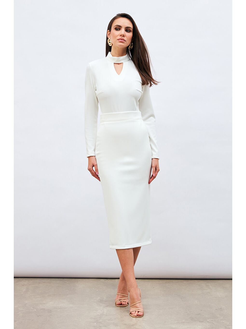 Midi Boy Kalem Etek - Ekru