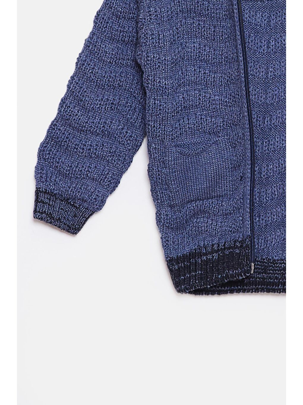 Mavi Kürk Detaylı Triko Erkek Bebek Hırka-2