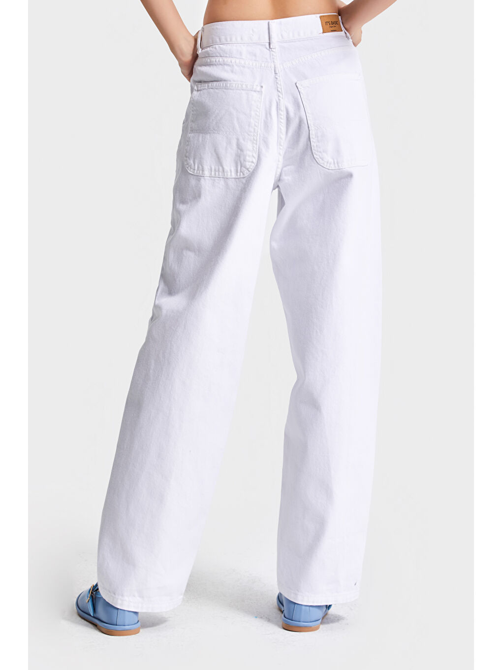 Kadın Beyaz Renk 5s5-2 Skater Fit %100 Pamuk İç Göstermez Denim Jean-3