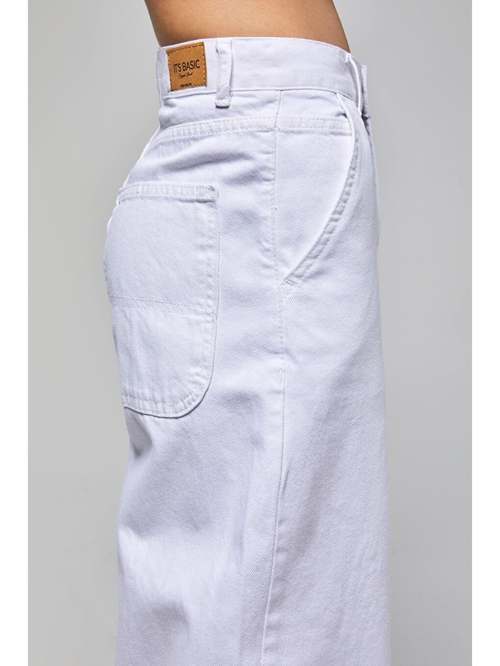 Kadın Beyaz Renk 5s5-2 Skater Fit %100 Pamuk İç Göstermez Denim Jean-4