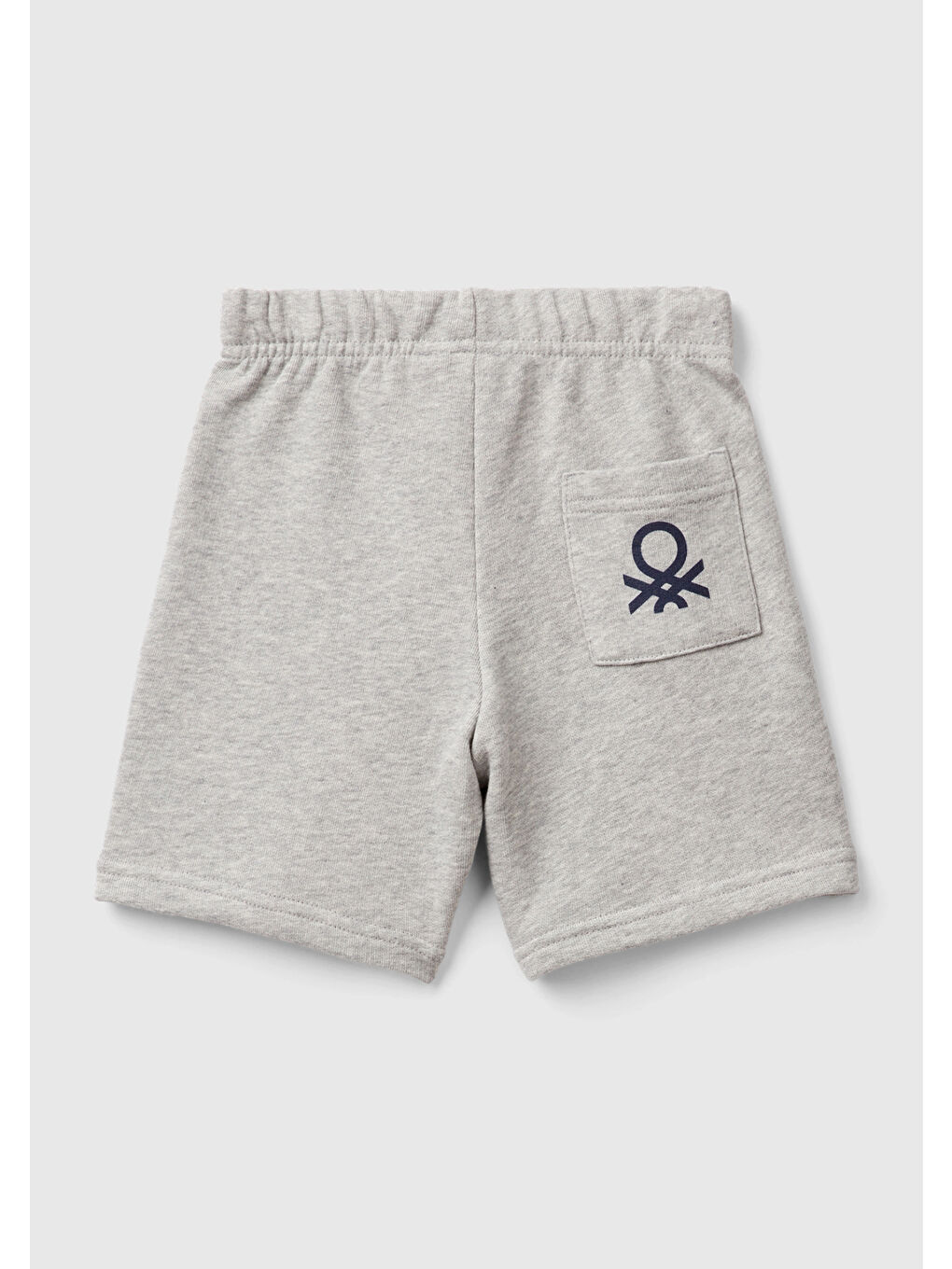 Erkek Çocuk Gri Melanj Arka Cebi Logolu Sweat Şort-1