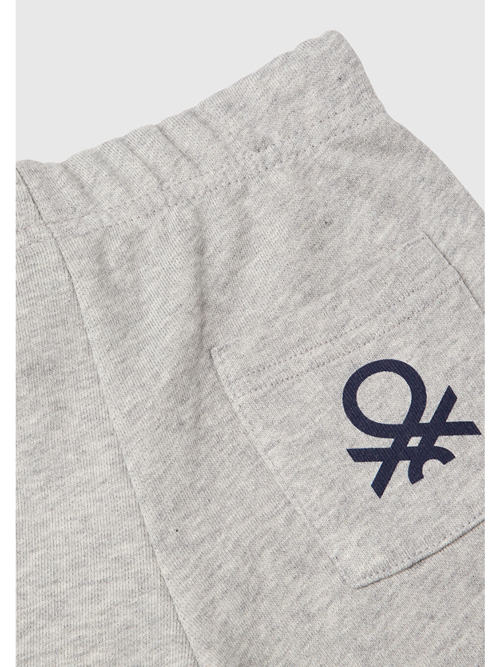 Erkek Çocuk Gri Melanj Arka Cebi Logolu Sweat Şort-2