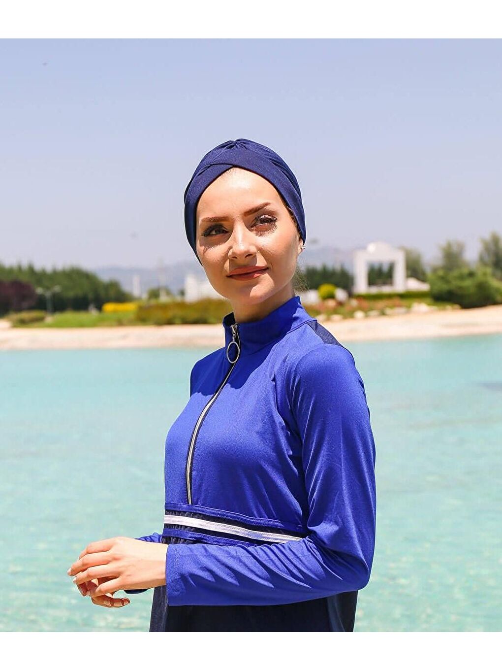 Marina Lacivert Çapraz Detaylı Deniz Bonesi B2103 - 1