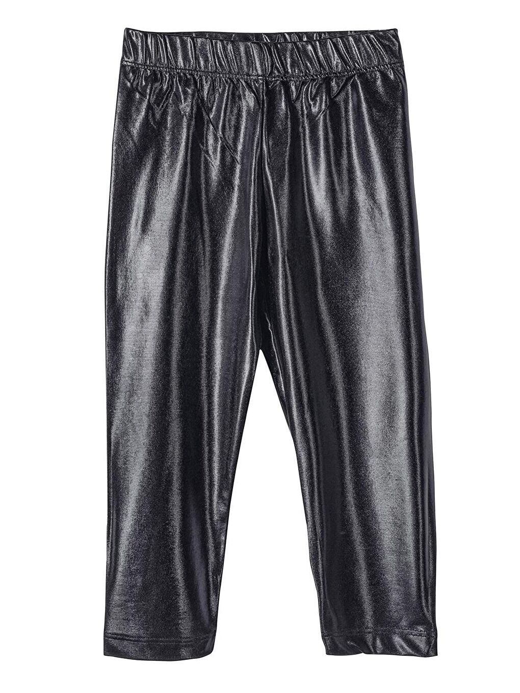 Siyah Shiny Parlak Kız Çocuk Disko Tayt-4