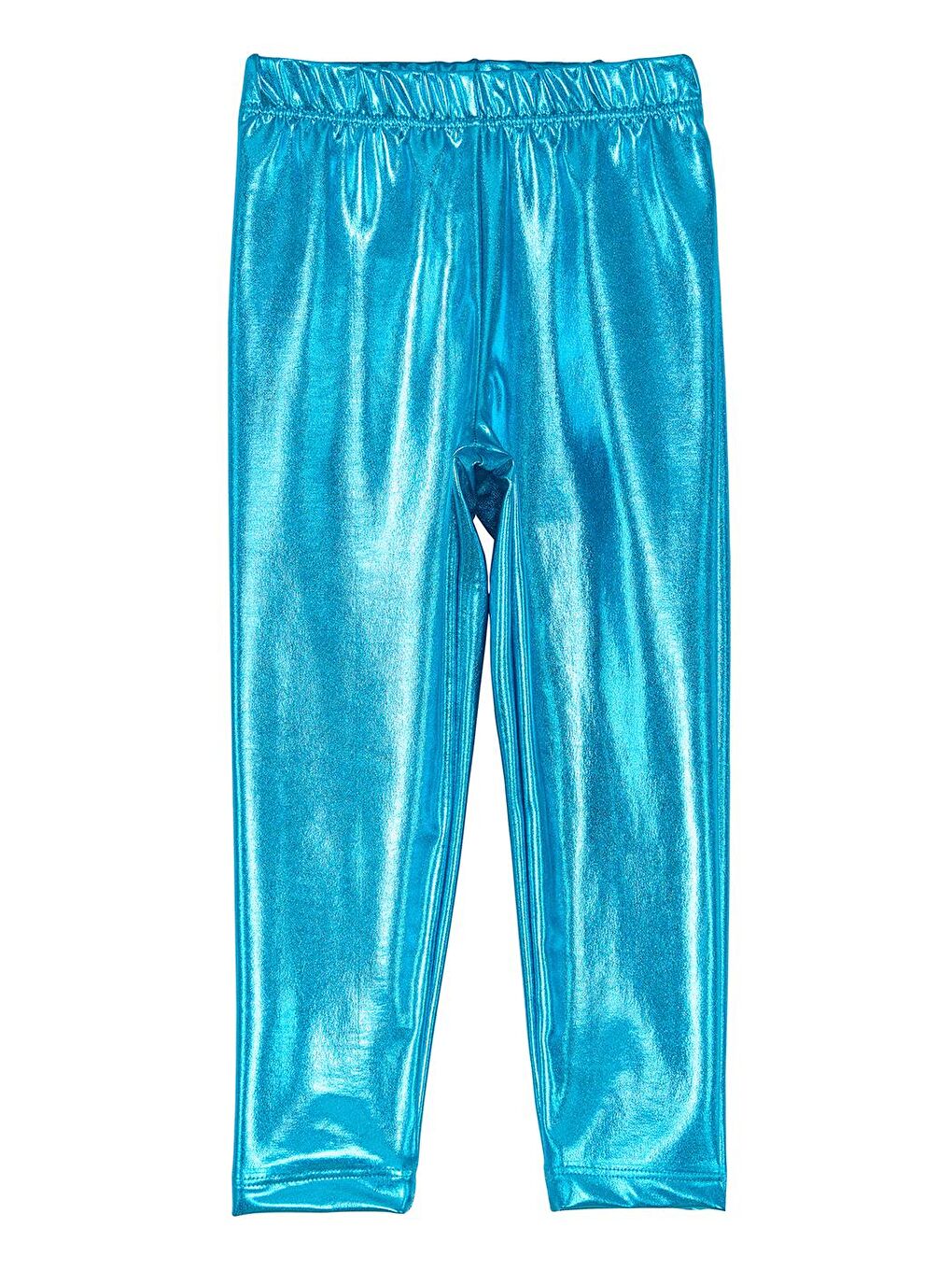 Turkuaz Shiny Parlak Kız Çocuk Disko Tayt-3
