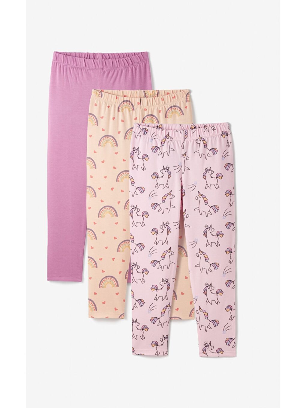 Pembe Kız Cocuk 3'lü Tayt