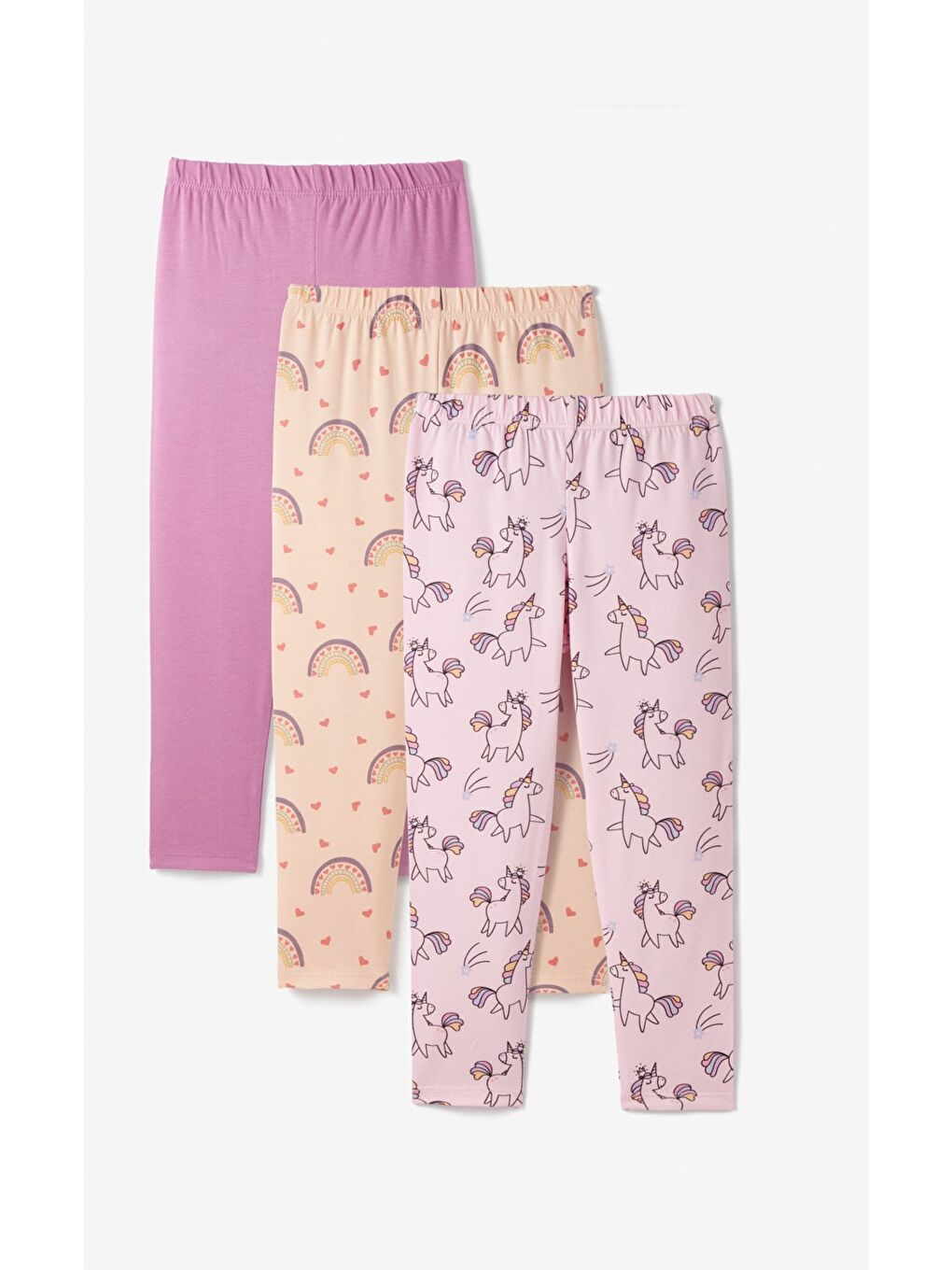 Pembe Kız Cocuk 3'lü Tayt-1