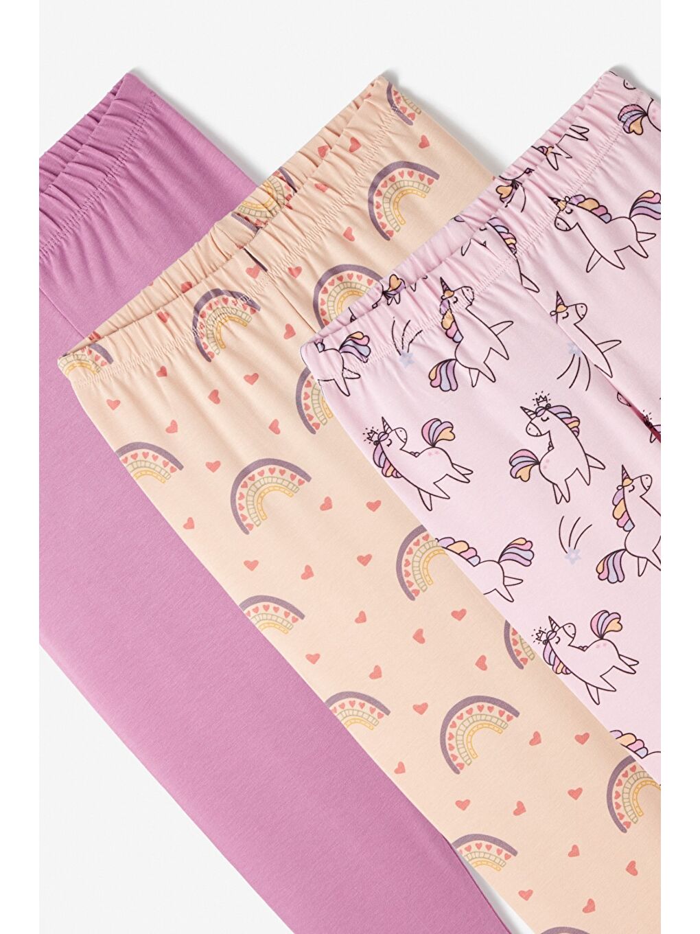 Pembe Kız Cocuk 3'lü Tayt-2