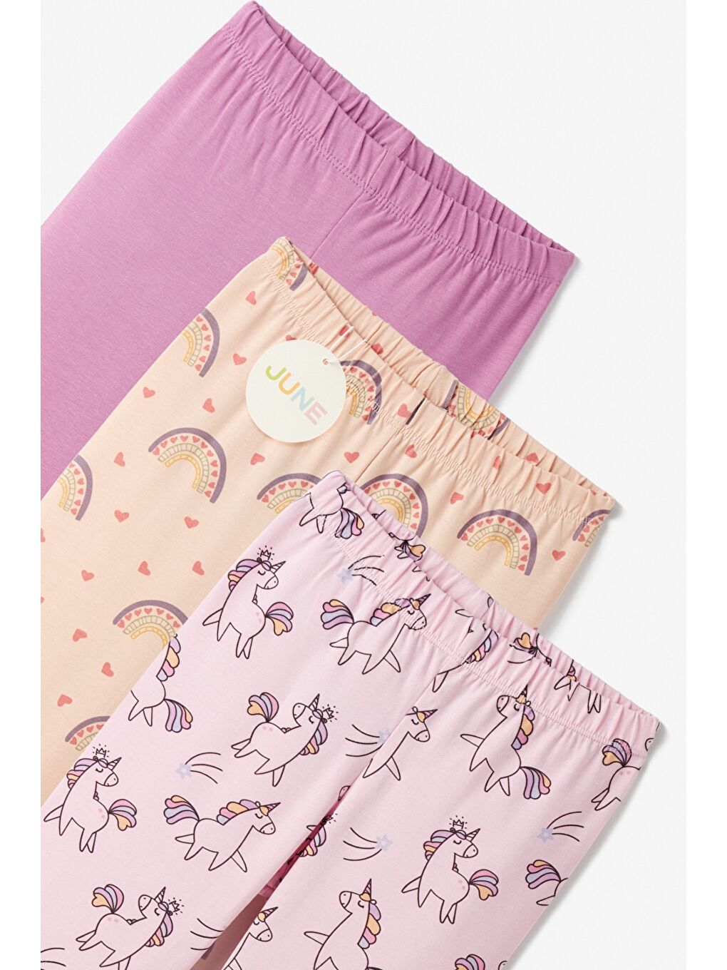 Pembe Kız Cocuk 3'lü Tayt-3