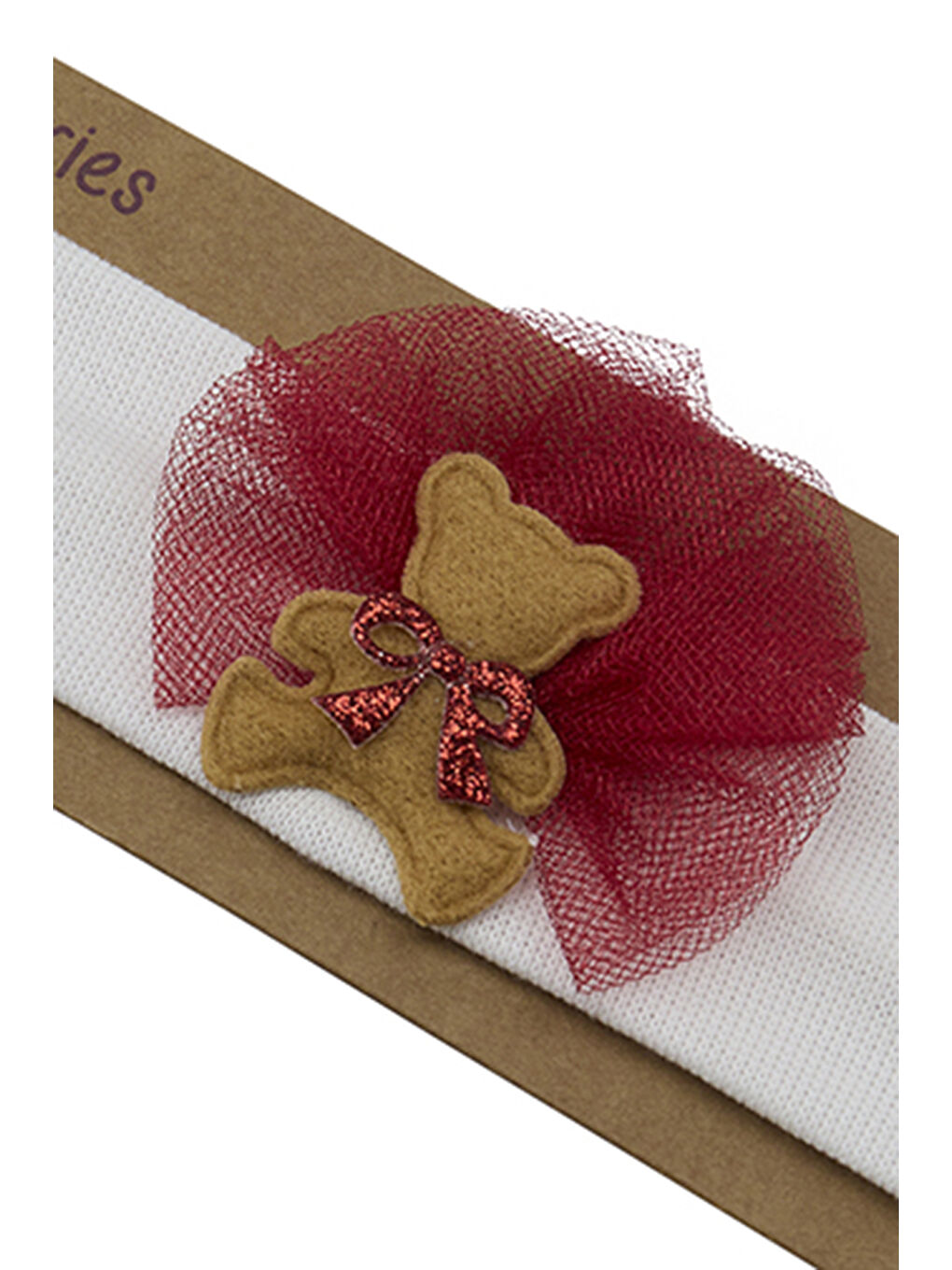 Kız Çocuk Ayıcık Detaylı Saç bandı Beyaz-5