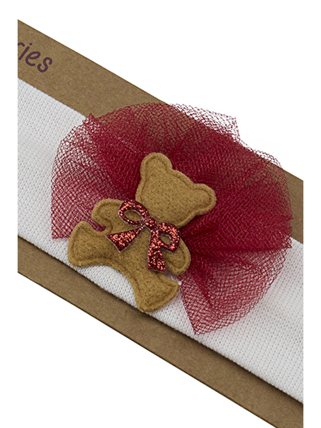 Kız Çocuk Ayıcık Detaylı Saç bandı Beyaz-6