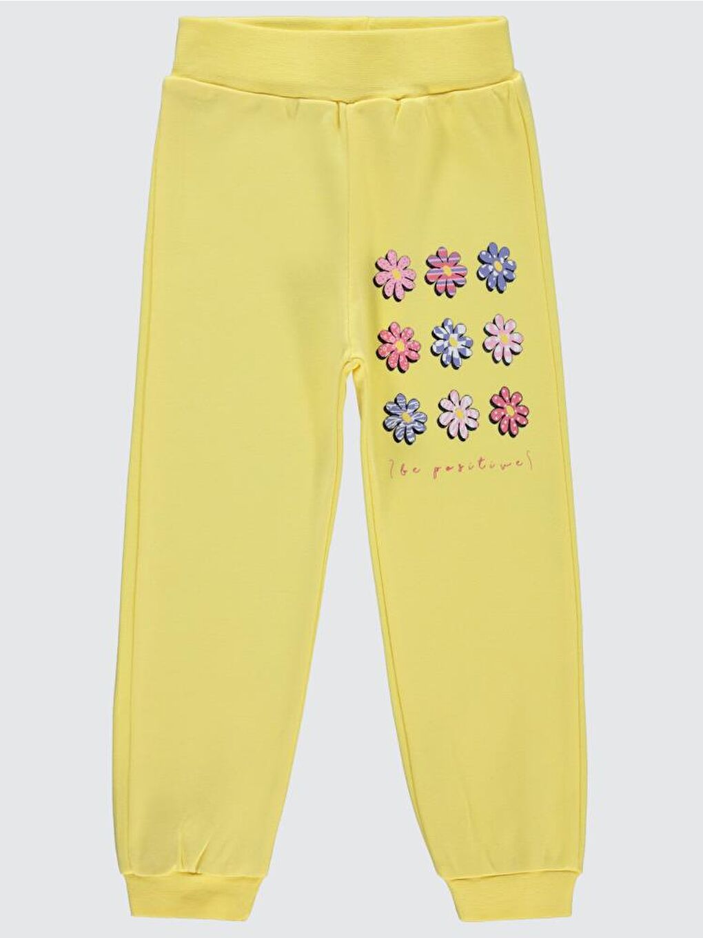 Sarı Girls Papatya Baskılı 2-5 Yaş Eşofman Altı