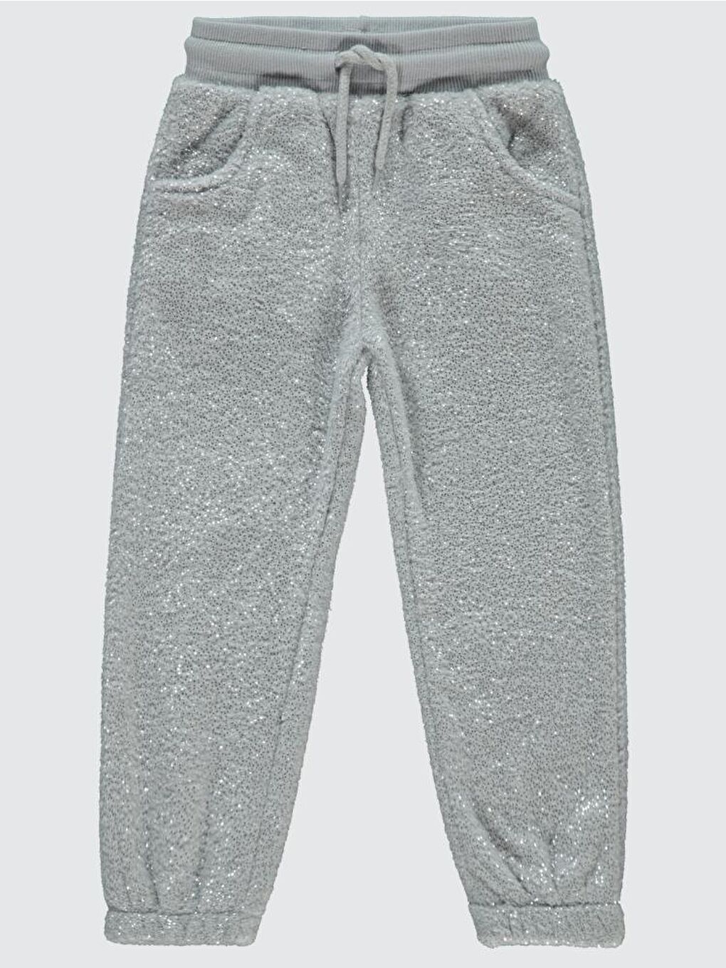 Gri Girls Simli Velsoft 6-9 Yaş Eşofman Altı