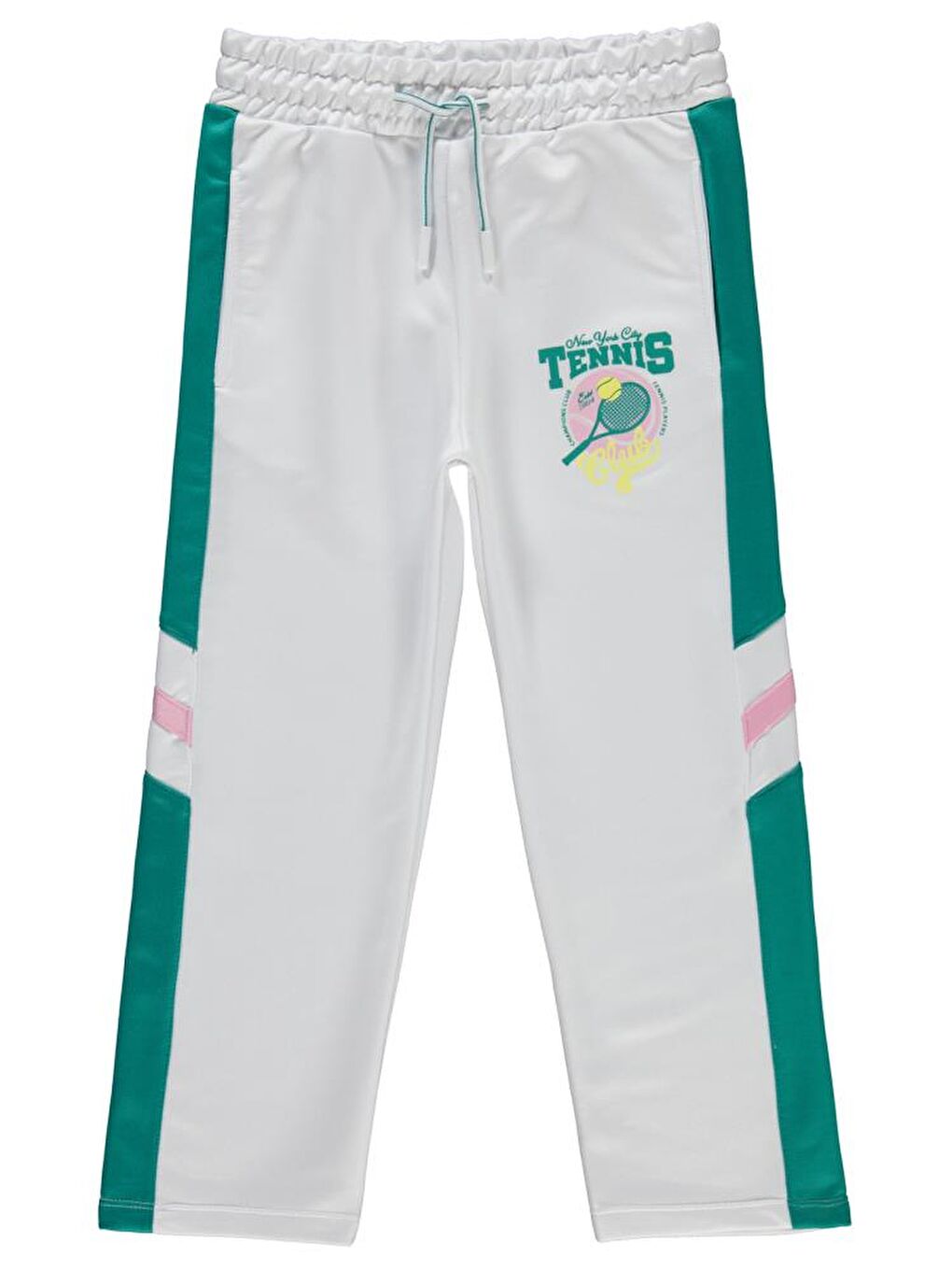 Beyaz Girls Tenis Baskılı 6-9 Yaş Eşofman Altı-1