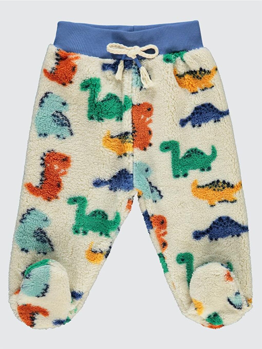 Ekru Baby Dinozor Empirmeli Patikli 6-18 Ay Eşofman Altı-1