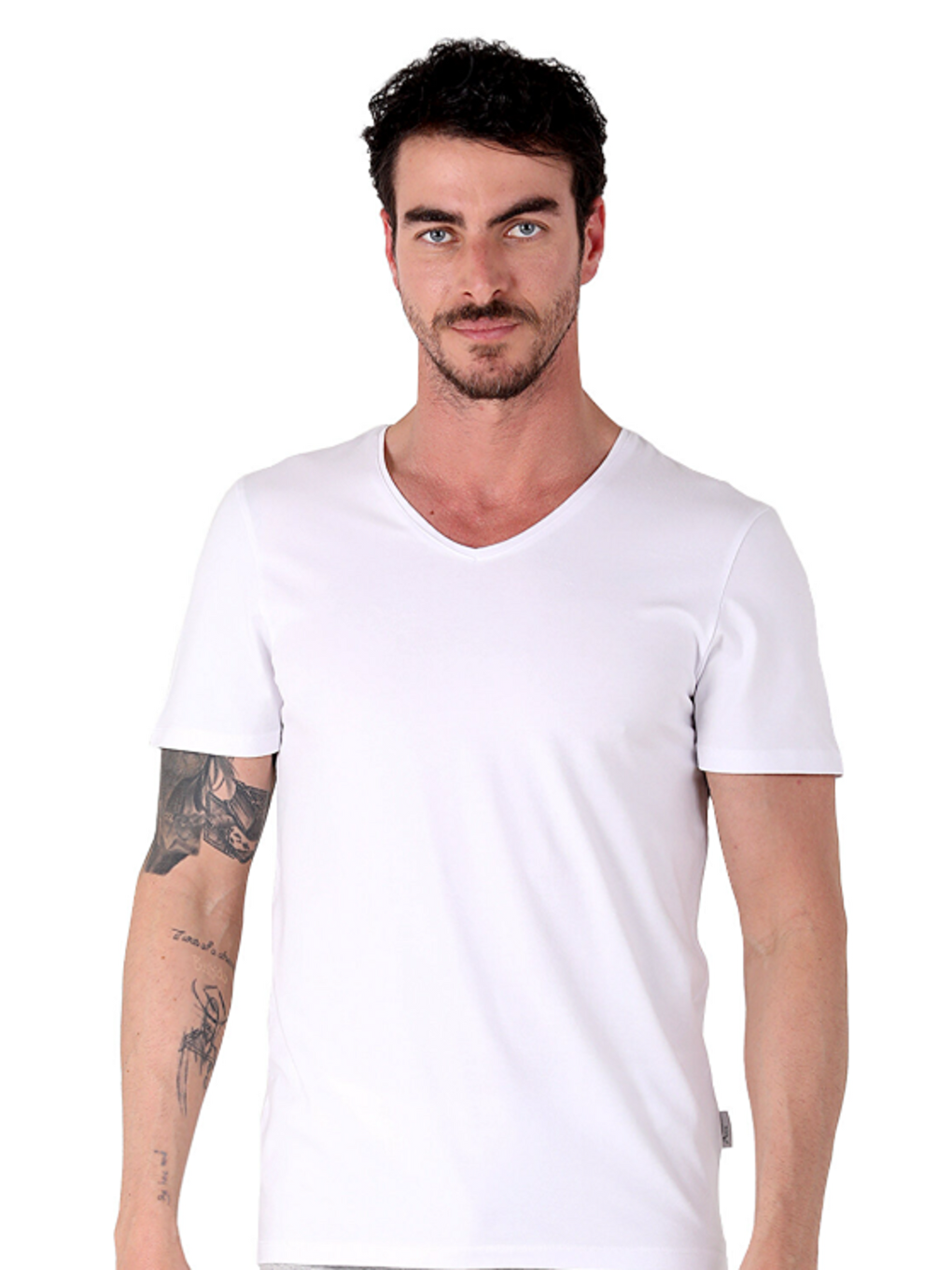 Beyaz North Ice V Yaka Tshirt BEYAZ
