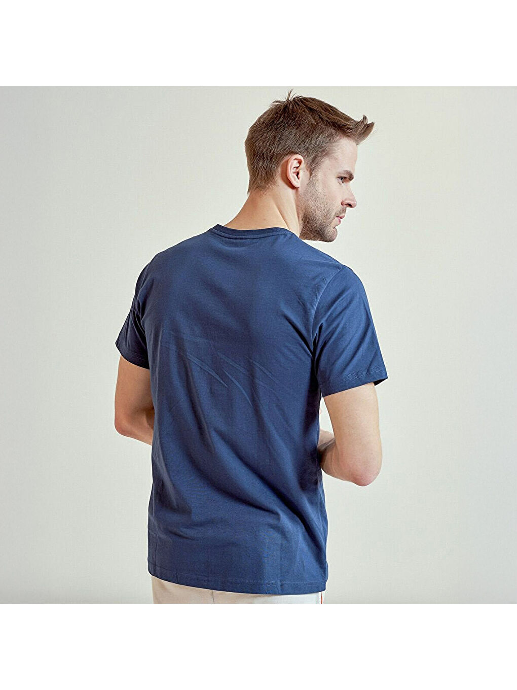 Timon Erkek Lacivert Bisiklet Yaka Spor Tişört-1