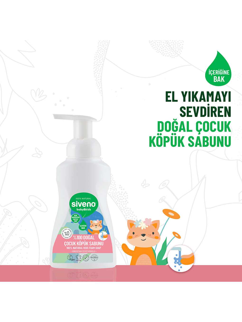 %100 Doğal Çocuk Köpük Kastil Sabun Zeytinyağlı Yoğun Nemlendirici Arındırıcı Bitkisel Vegan 250 ml-3