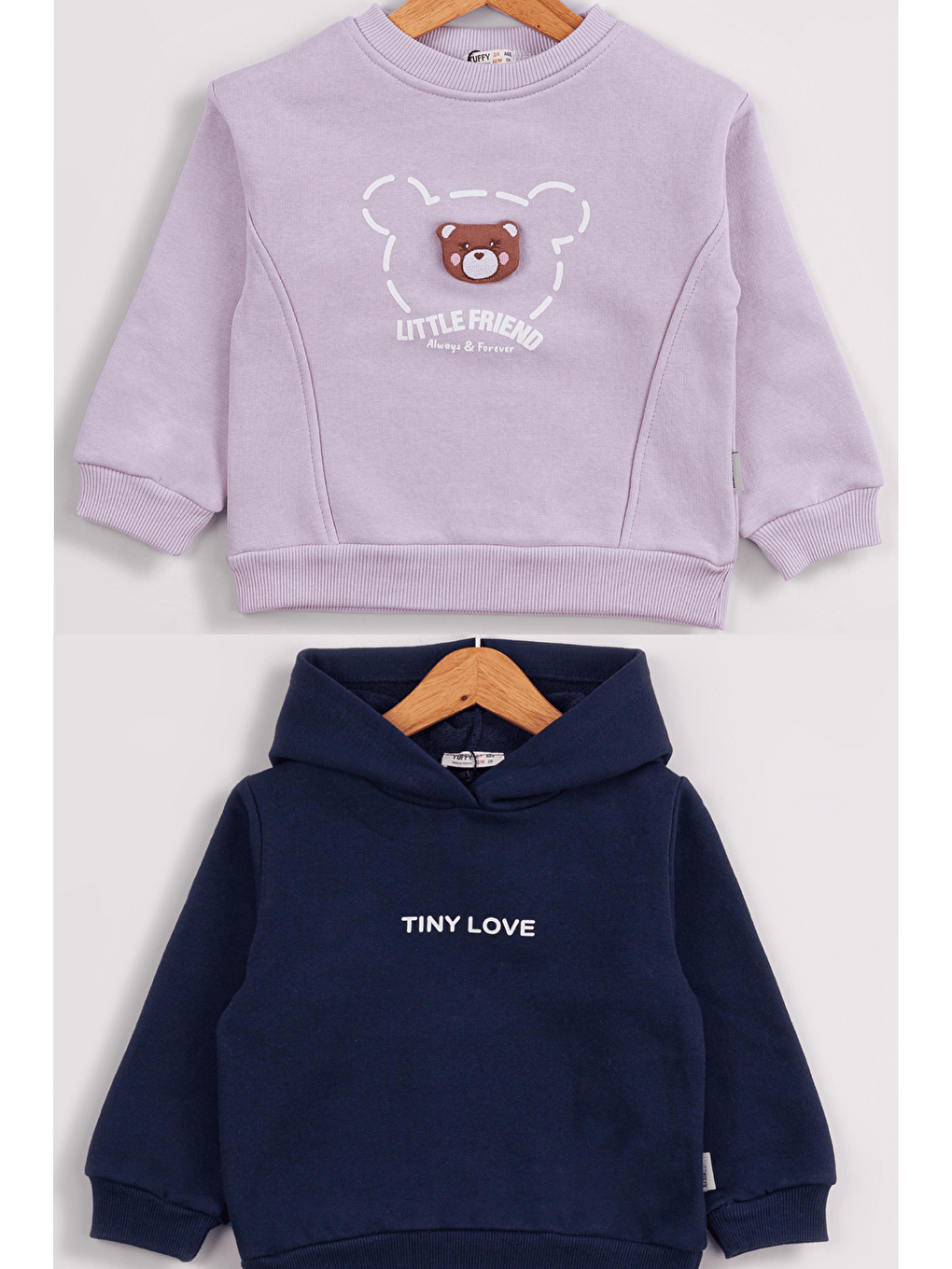 MİSSTUFFY Lacivert Kız  Bebek  2'li Paket Basic Sweatshirt