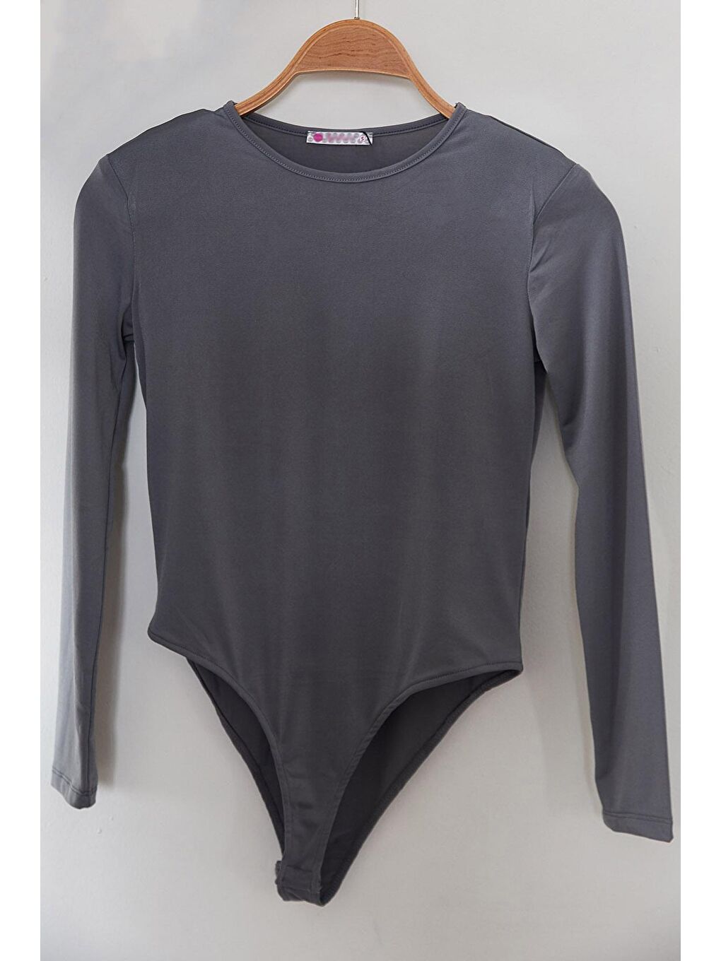 Gri Bisiklet Yaka Çıtçıtlı Örme Body 2KXK2-45666-03-2