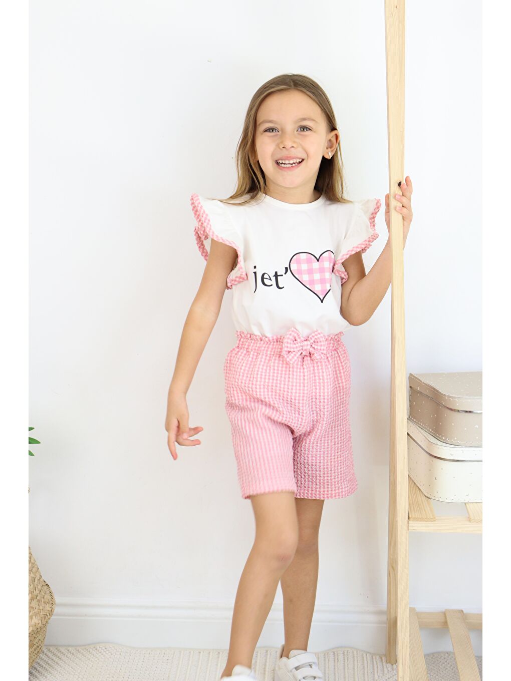 Pembe Jet Love Baskılı İkili Takım-2