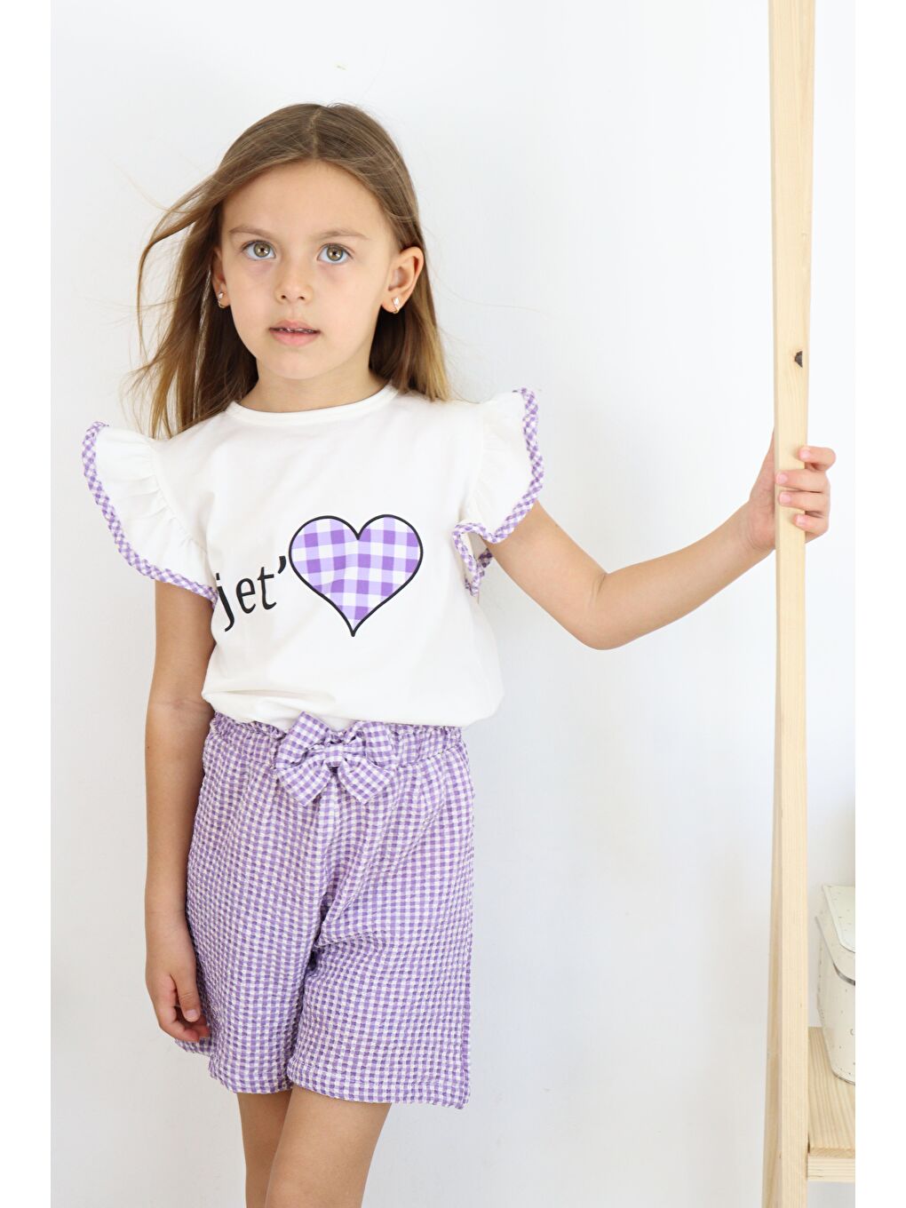 Mor Jet Love Baskılı İkili Takım-1