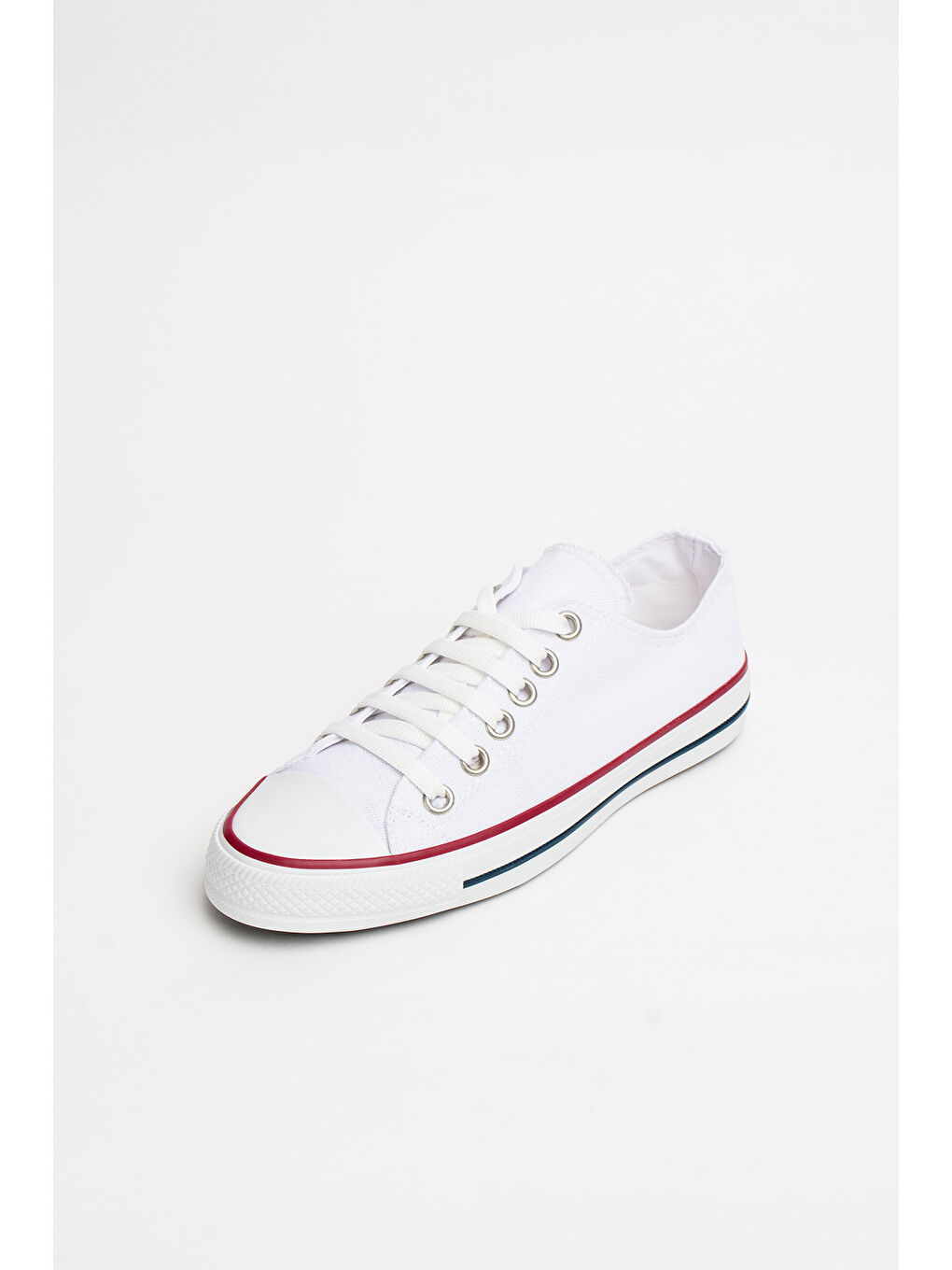 Beyaz Bağcıklı Rahat Taban Keten Kadın Sneaker A3232-20-6