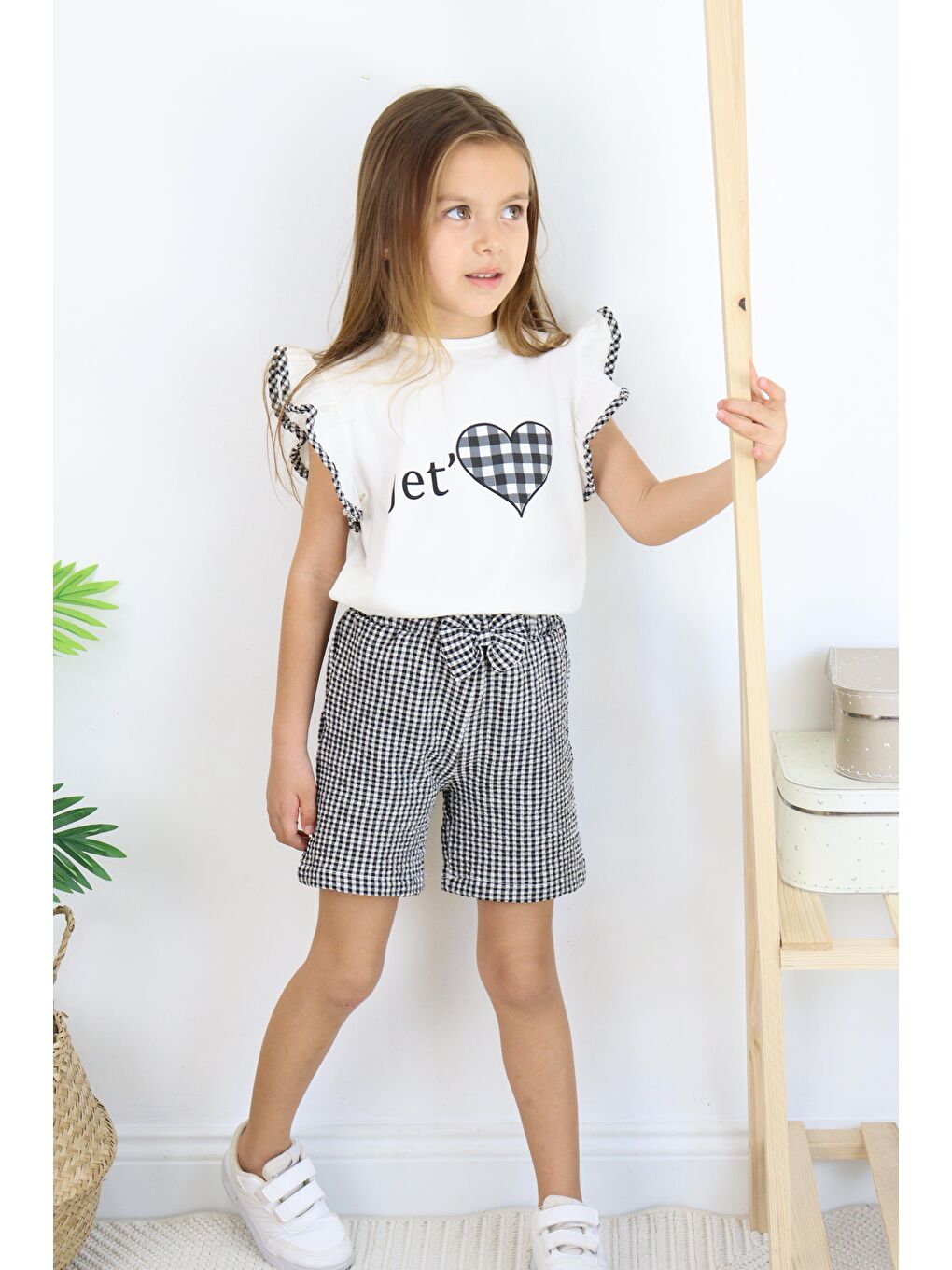 Siyah Jet Love Baskılı İkili Takım-1