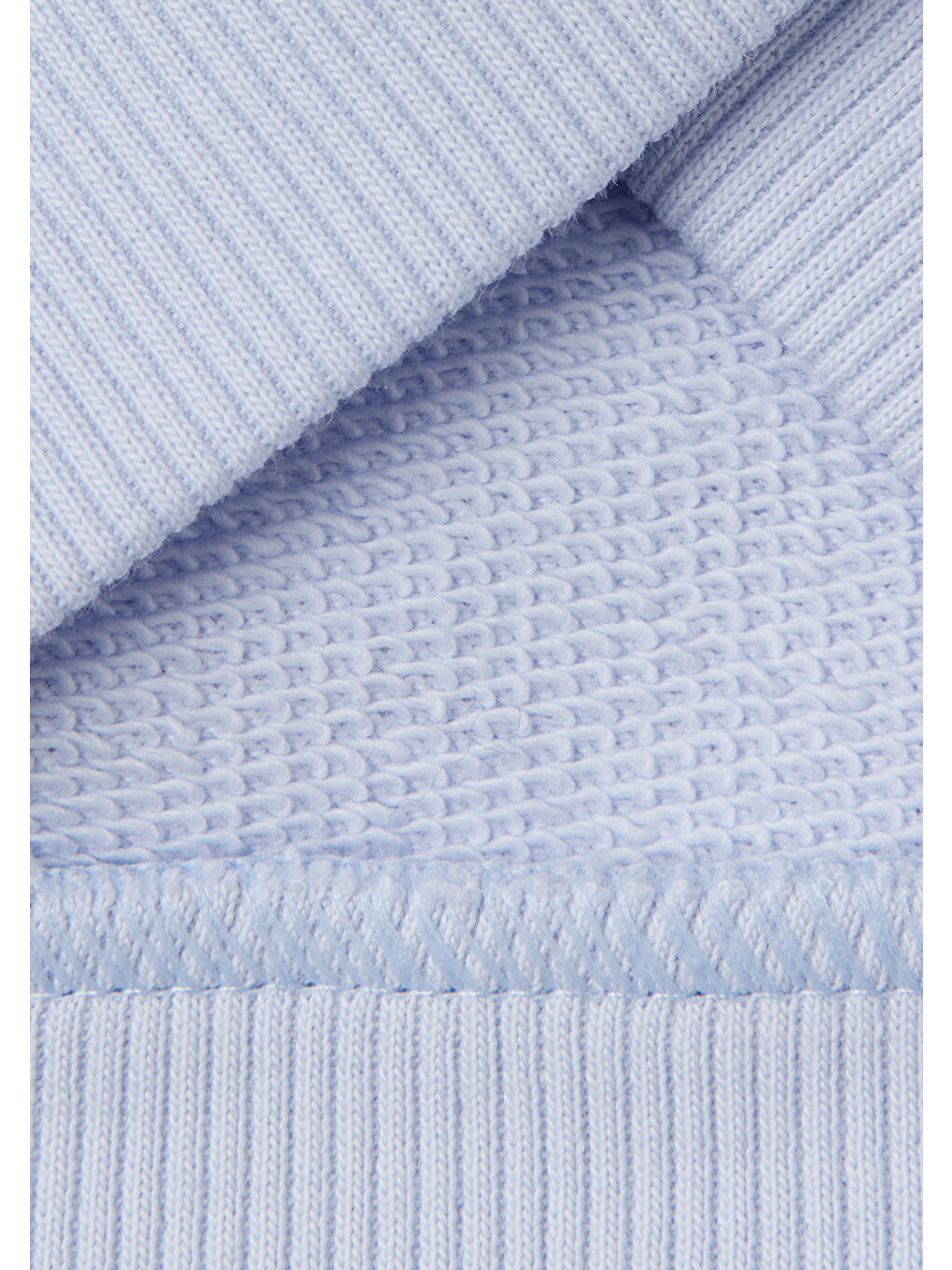 Bebek Toz Mavi Göğsü Tavşan Logosu İşlemeli Kulaklı Kapüşonlu Sweatshirt-2