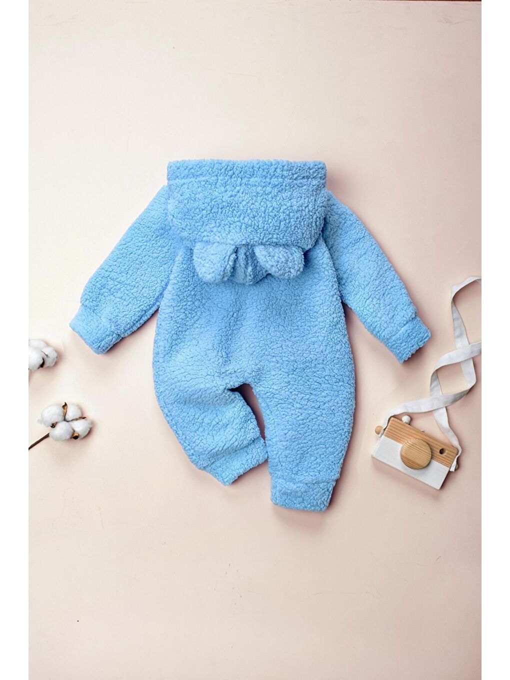 Mai Perla Mavi Çıt Çıtlı Kuzu Tulum Bebek Tulumu - 2