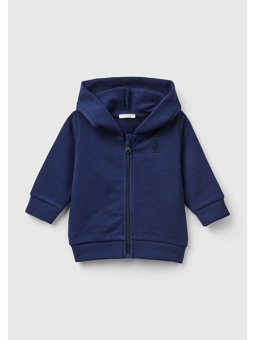 Bebek Lacivert Göğsü Tavşan Logosu İşlemeli Kulaklı Kapüşonlu Sweatshirt