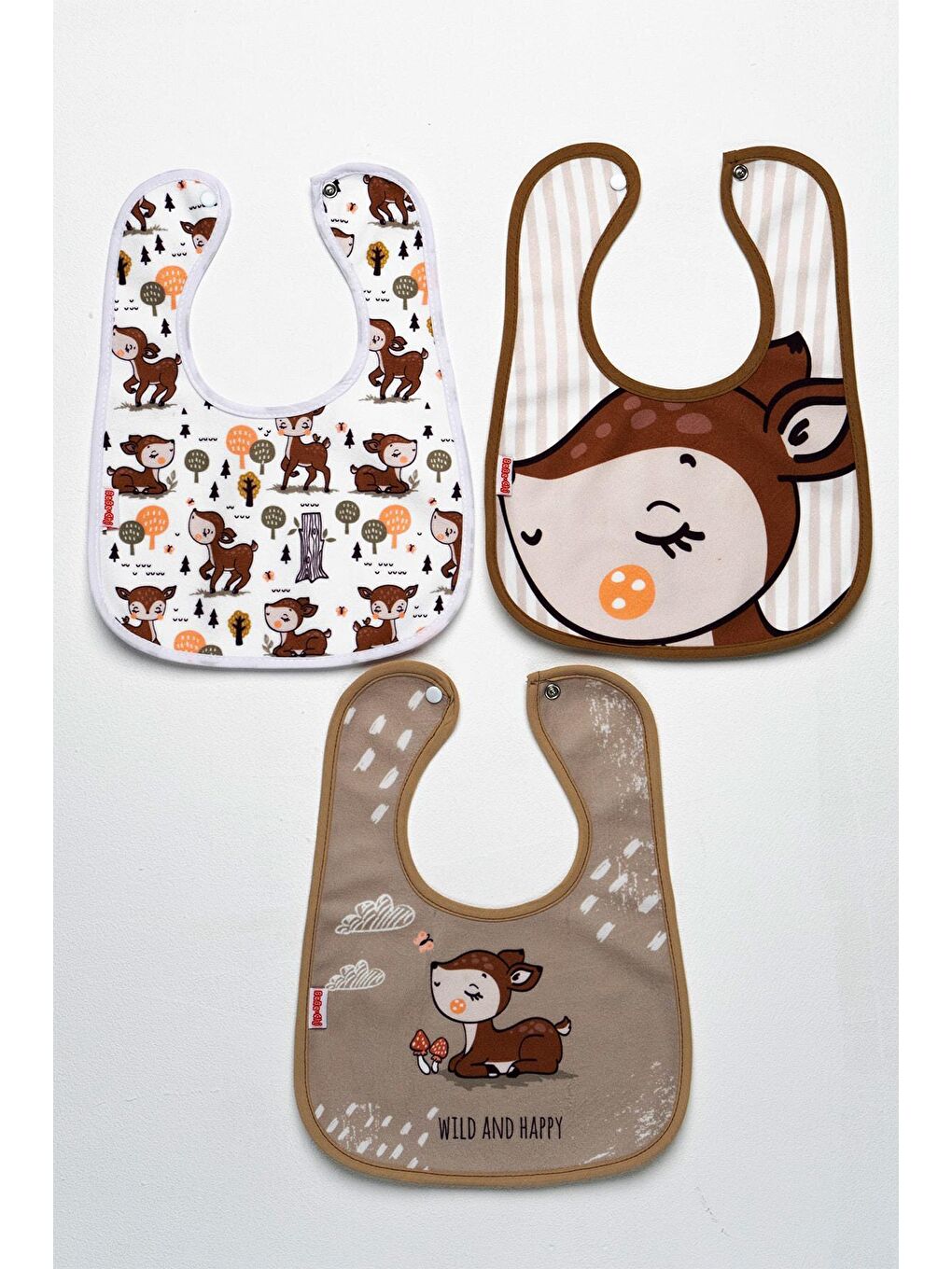 Mai Perla Karaca Temalı Kare 3 Parça Microfiber Mama Önlüğü Kendi Kutusunda (su Geçirmez) Çıtçıtlı-1