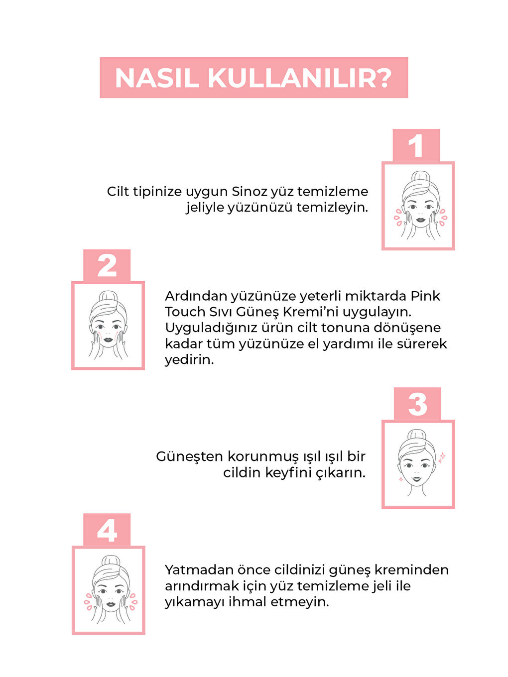 Sinoz Pink Touch Anında Ton Eşitleyici Onarıcı Nemlendirici Pembe Yüz Güneş Kremi Spf50 - 3