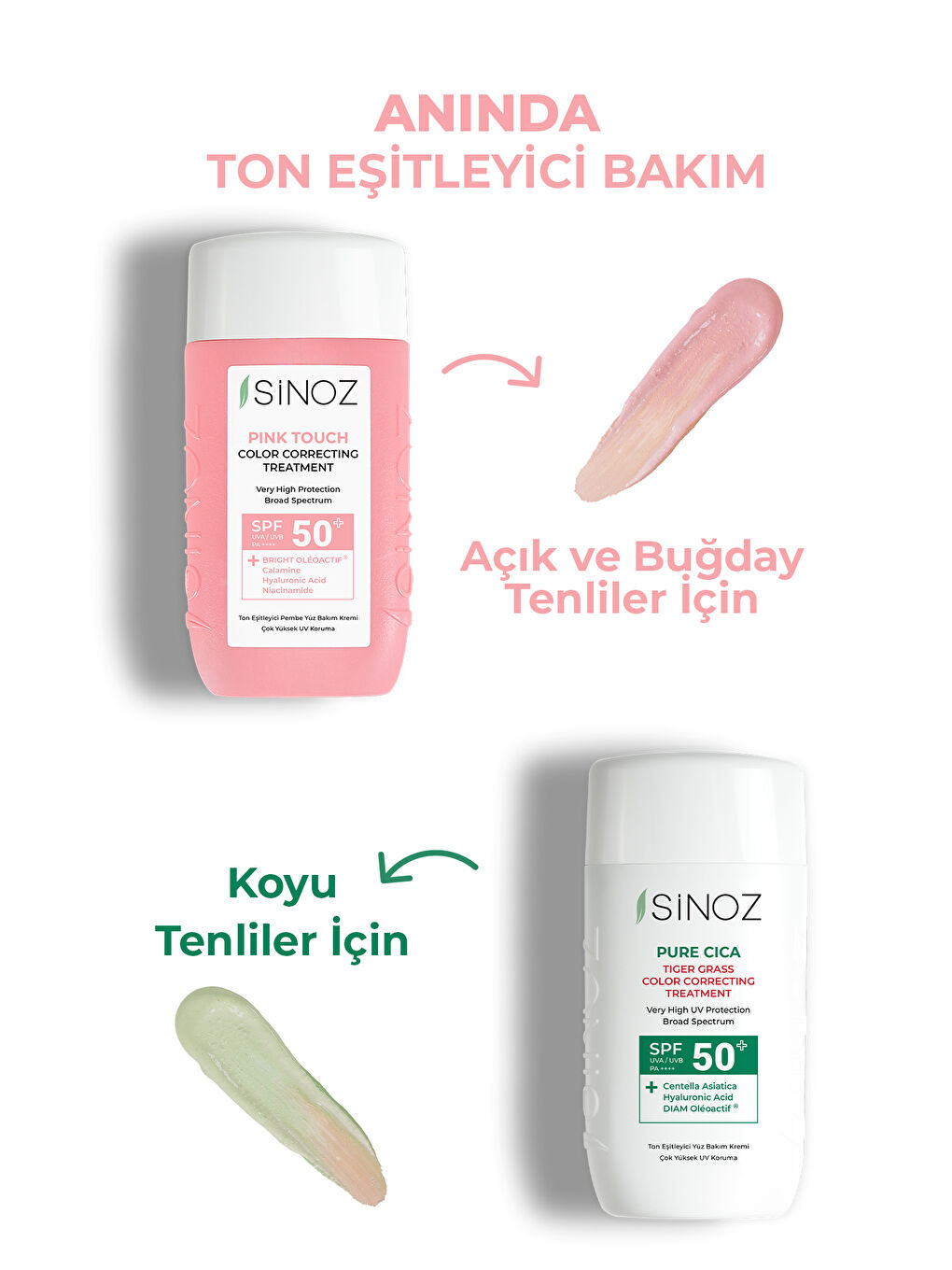 Sinoz Pink Touch Anında Ton Eşitleyici Onarıcı Nemlendirici Pembe Yüz Güneş Kremi Spf50 - 4