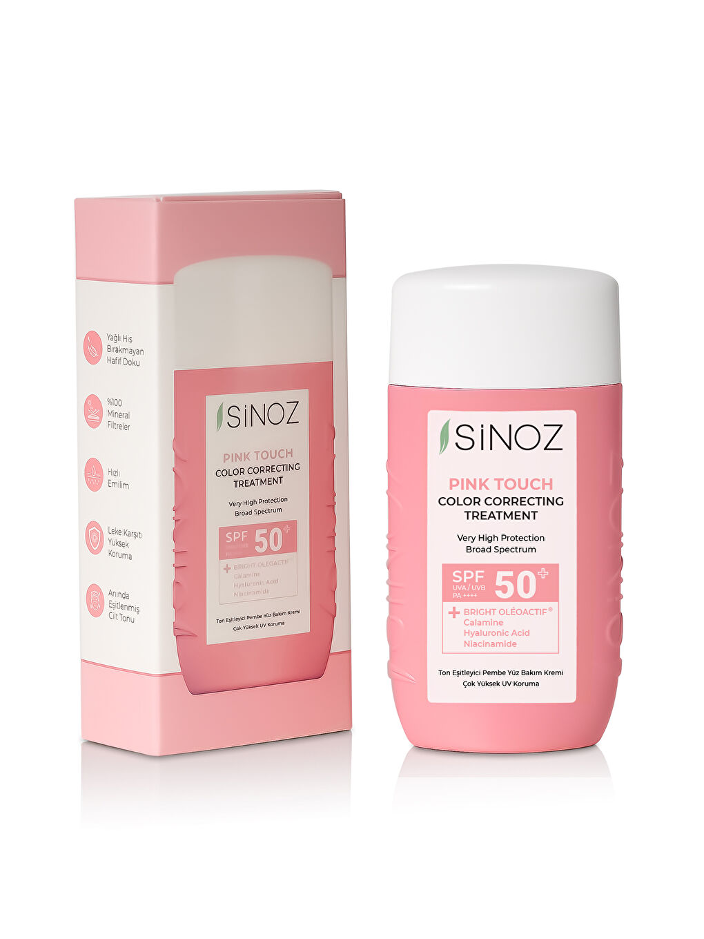 Sinoz Pink Touch Anında Ton Eşitleyici Onarıcı Nemlendirici Pembe Yüz Güneş Kremi Spf50 - 5