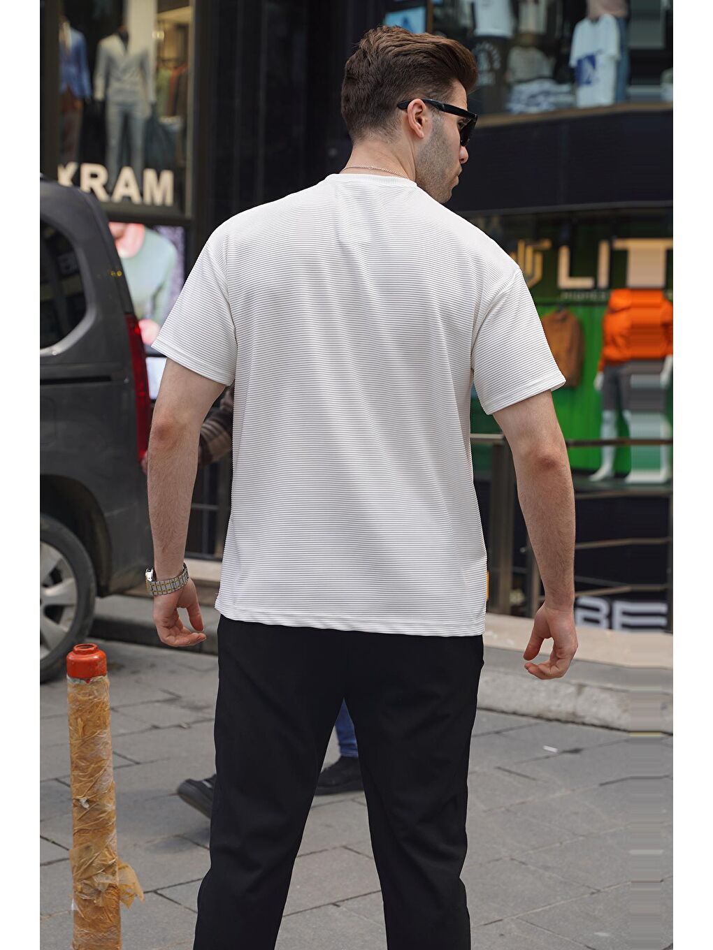 Ekru Oversize Basic Erkek Tişört 6127-1