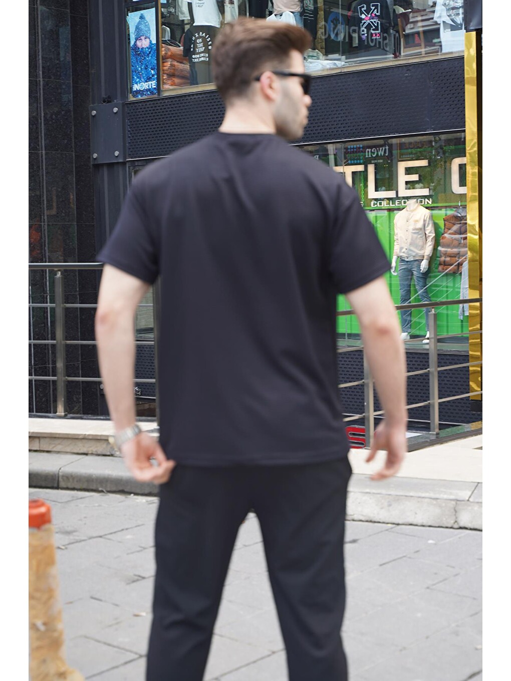 Siyah Oversize Basic Erkek Tişört 6127-1