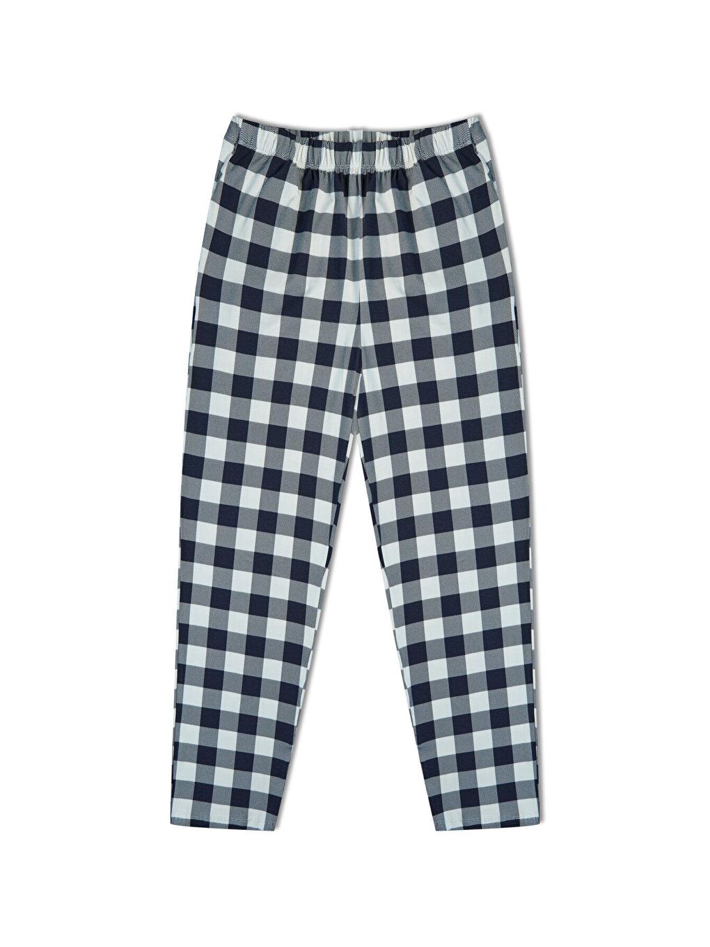 Lacivert Pamuklu Düz Paça Desenli Erkek Pijama Altı