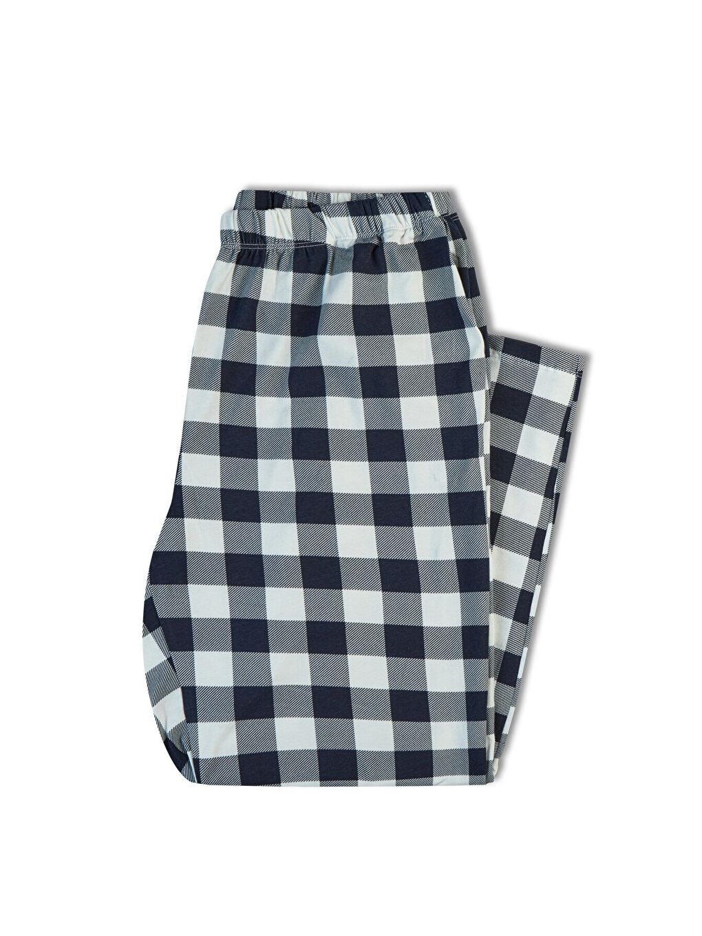 Lacivert Pamuklu Düz Paça Desenli Erkek Pijama Altı-1