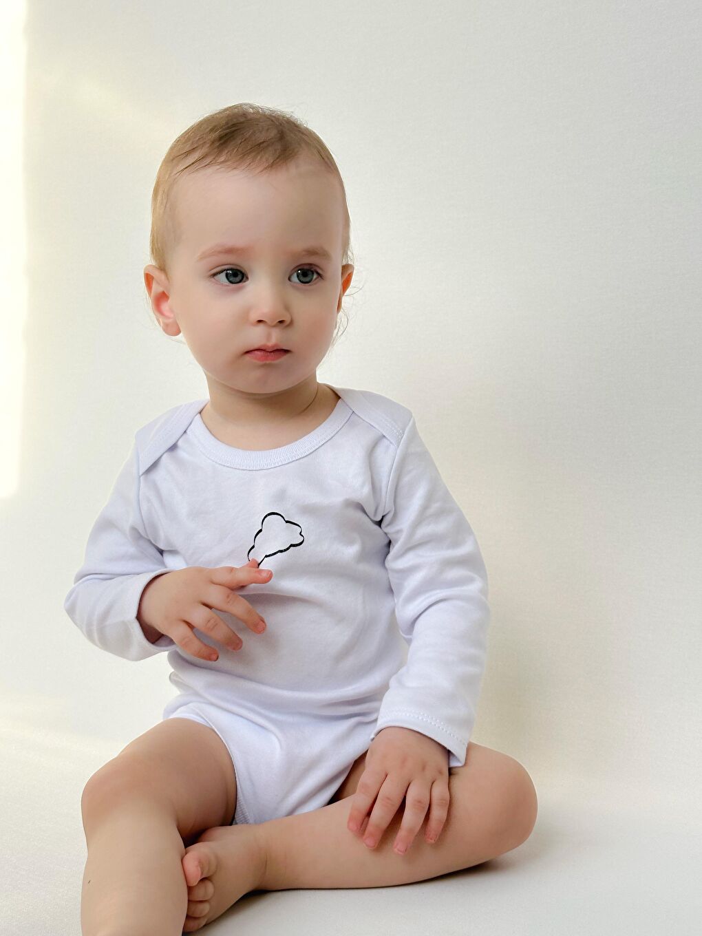 Beyaz İnterlok Üçlü Bebe Badi-1