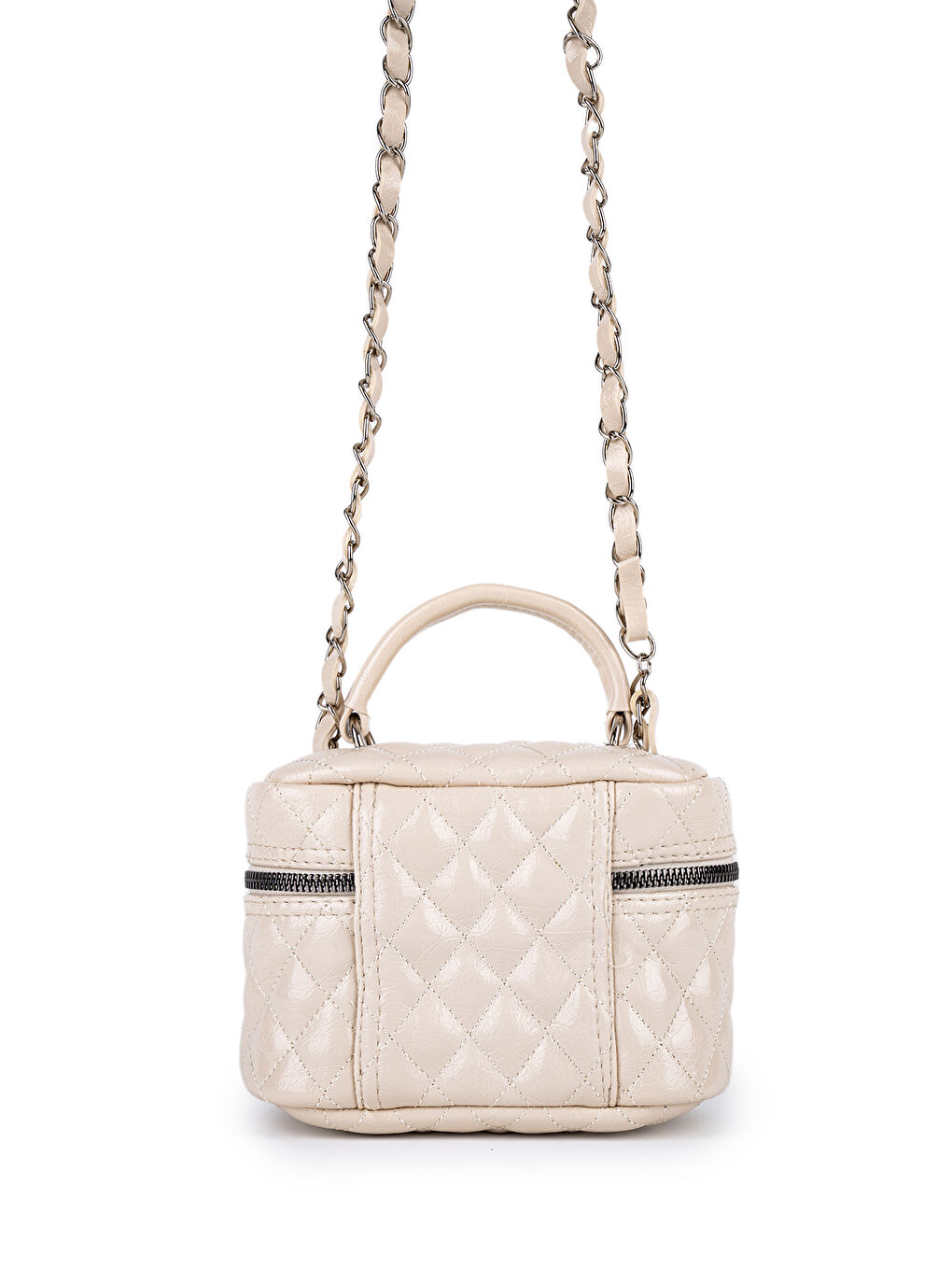 Ekru Suni Deri Almira Kadın Çapraz Çanta Krem-2