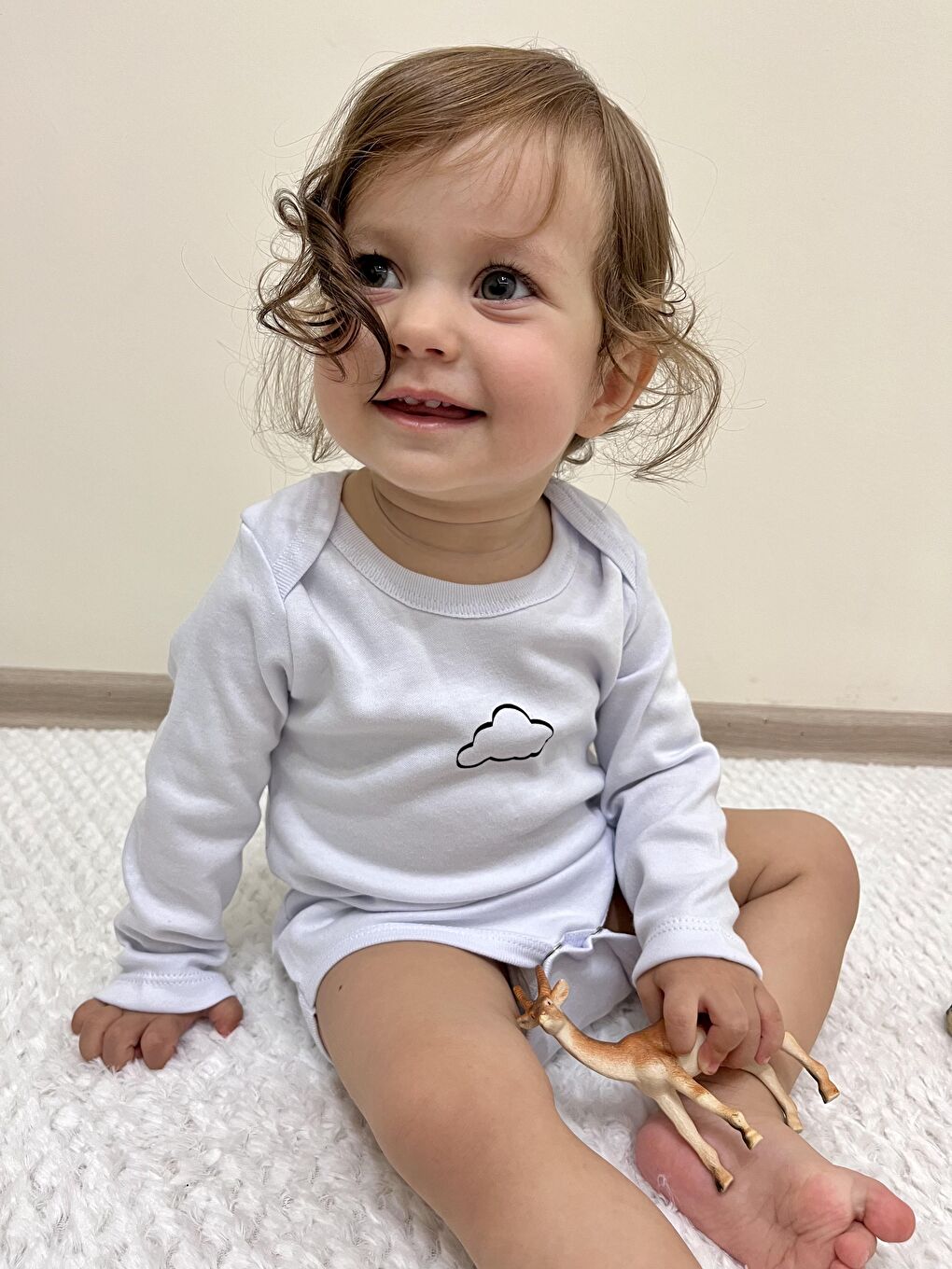 Beyaz İnterlok Üçlü Bebe Badi-8