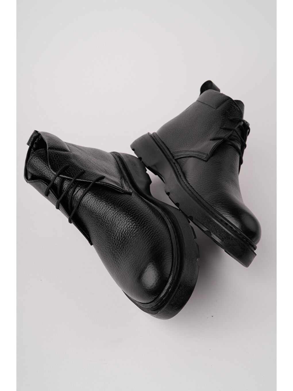 Siyah HENRY Bağcıklı Hakiki Deri Rahat Taban Erkek Chelsea Bot-1