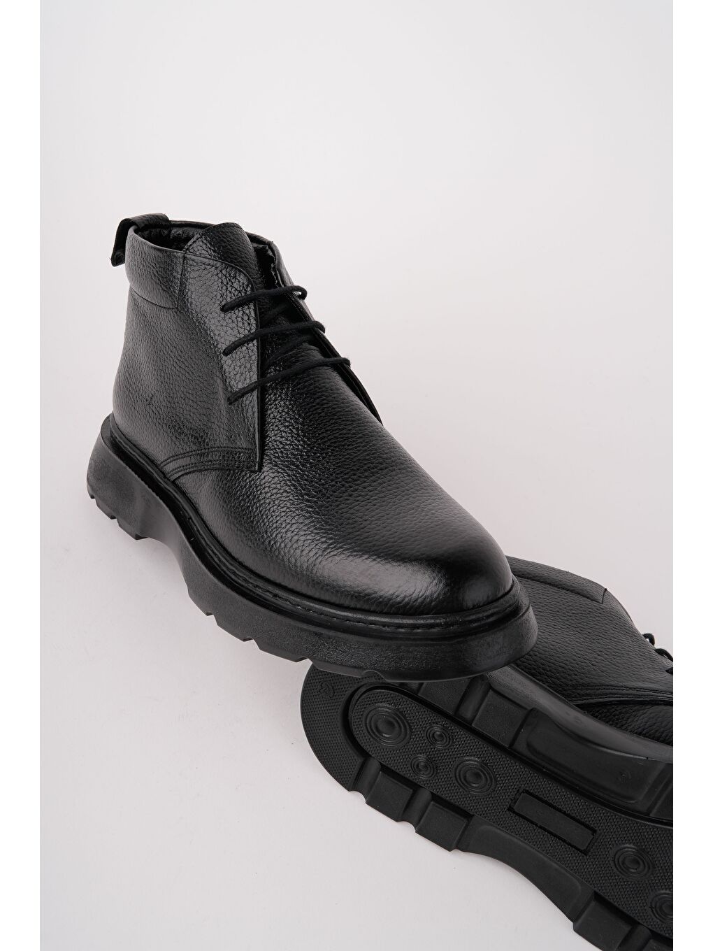 Siyah HENRY Bağcıklı Hakiki Deri Rahat Taban Erkek Chelsea Bot-3