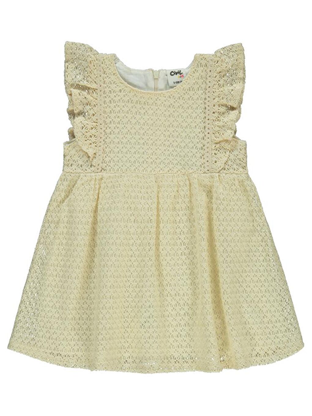 Baby Kız Bebek Elbise 6-18 Ay Ekru